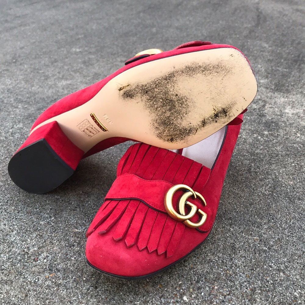 ❌SOLD ❌Gucci Marmont Red mid heels - Picture 6 of 8